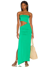 Floral Print Strapless Hollow Out Maxi Dress