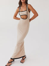 Women Backless Hollow Out Long Evening Dress