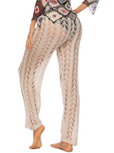 Sexy hollow loose wide leg holiday style beach trousers