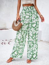 Women's elegant geometric print loose trousers