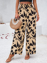 Women's elegant geometric print loose trousers