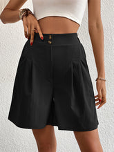 Women's high-waisted loose 2-button shorts