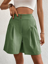 Women's high-waisted loose 2-button shorts