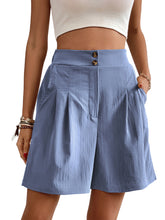 Women's high-waisted loose 2-button shorts