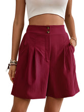 Women's high-waisted loose 2-button shorts