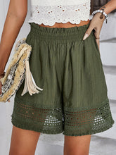 women's lace patchwork wide leg shorts