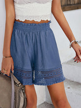 women's lace patchwork wide leg shorts