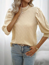 Women's elegant commuter solid color short-sleeved puff sleeve top