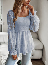 Women's Bohemian Elegant Square Neck Long Sleeve blouse