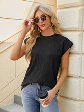 Women's round neck women's solid color short-sleeved loose casual T-shirt