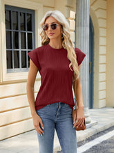 Women's round neck women's solid color short-sleeved loose casual T-shirt