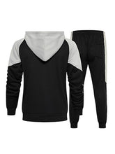 Men's casual fashion hooded zipper sweatshirt and pants two-piece set