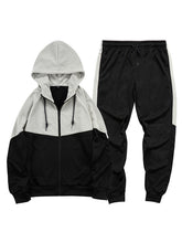 Men's casual fashion hooded zipper sweatshirt and pants two-piece set