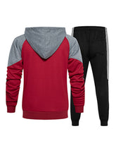 Men's casual fashion hooded zipper sweatshirt and pants two-piece set