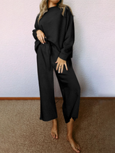 women's loose trousers long sleeve two piece set