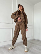 New long sleeve hooded zipper women's trousers suit two piece set