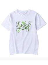 New Women's St. Patrick's Day Casual Clover Graphic Print T-Shirt (Multiple Pictures Available)