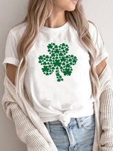 New Women's St. Patrick's Day Casual Clover Graphic Print T-Shirt (Multiple Pictures Available)