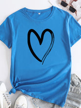 New women's casual cotton love pattern short-sleeved T-shirt