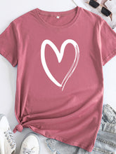 New women's casual cotton love pattern short-sleeved T-shirt