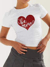 Women's new slim fit short sexy hottie Valentine's Day T-shirt