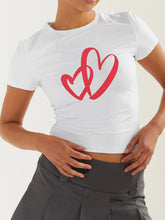 Women's new slim fit short sexy hottie Valentine's Day T-shirt