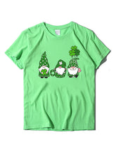 Women's new three bearded old men + clover print St. Patrick's Day short-sleeved T-shirt