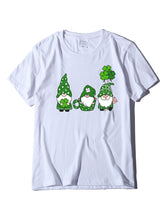 Women's new three bearded old men + clover print St. Patrick's Day short-sleeved T-shirt