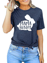 Women's Easter T-Shirt Funny MAMA Bunny Print Graphic T-Shirt