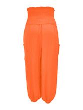 New women's elastic high waist wide leg casual trousers