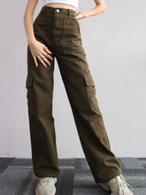 Versatile casual pants, mid-rise three-dimensional pocket trousers, waist-cinching overalls