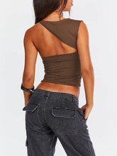 New Y2K irregular neckline top sexy backless slim vest