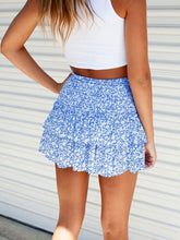 Women's Fashion Ruffled Floral Half-length Pleated Skirt