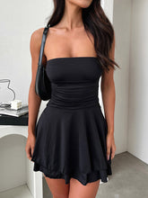 New spring and summer solid color tube top tight dress