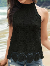 Women's sleeveless halter neck lace top