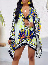 Women's casual printed cardigan shorts two-piece set