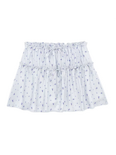 New layered decorative flower print top/flower print skirt