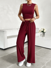 New casual round neck sleeveless top and trousers two-piece suit