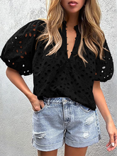 Women's New Style Puff Sleeve Embroidered Shirt