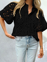 Women's New Style Puff Sleeve Embroidered Shirt