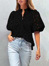 Women's New Style Puff Sleeve Embroidered Shirt