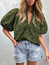 Women's New Style Puff Sleeve Embroidered Shirt