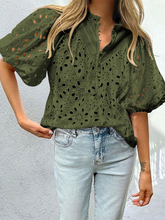 Women's New Style Puff Sleeve Embroidered Shirt