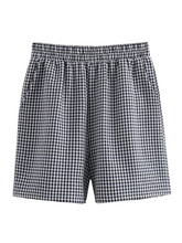 New women's lace-up plaid top + plaid shorts two-piece suit