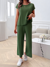 Women's casual solid color sweater set