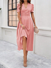 Women's elegant solid color waist dress