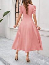 Women's elegant solid color waist dress