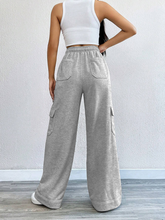 Workwear wide-leg casual pants casual style high waist pocket pants