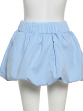 Ladies new style solid color versatile bubble skirt high waist ultra short skirt