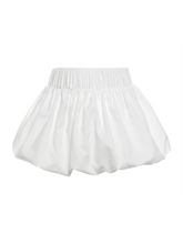 Ladies new style solid color versatile bubble skirt high waist ultra short skirt